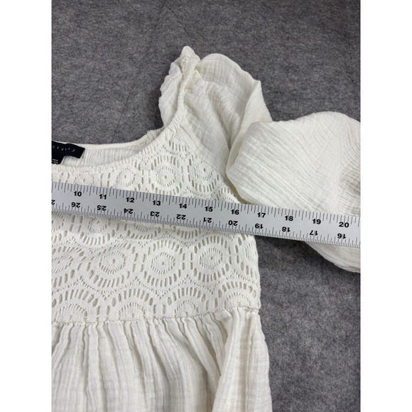 Sanctuary Women's L Swing Mini Dress Puff Sleeve Boho Cottagecore Coastal $139 - Picture 4 of 9